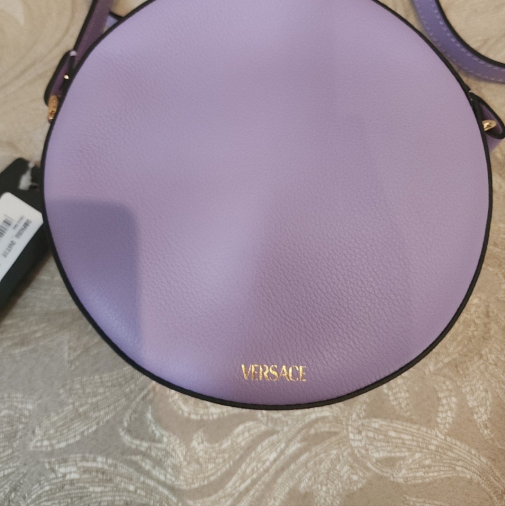 Versace Purple Medusa Round Shoulder Bag - Picture 8 of 10
